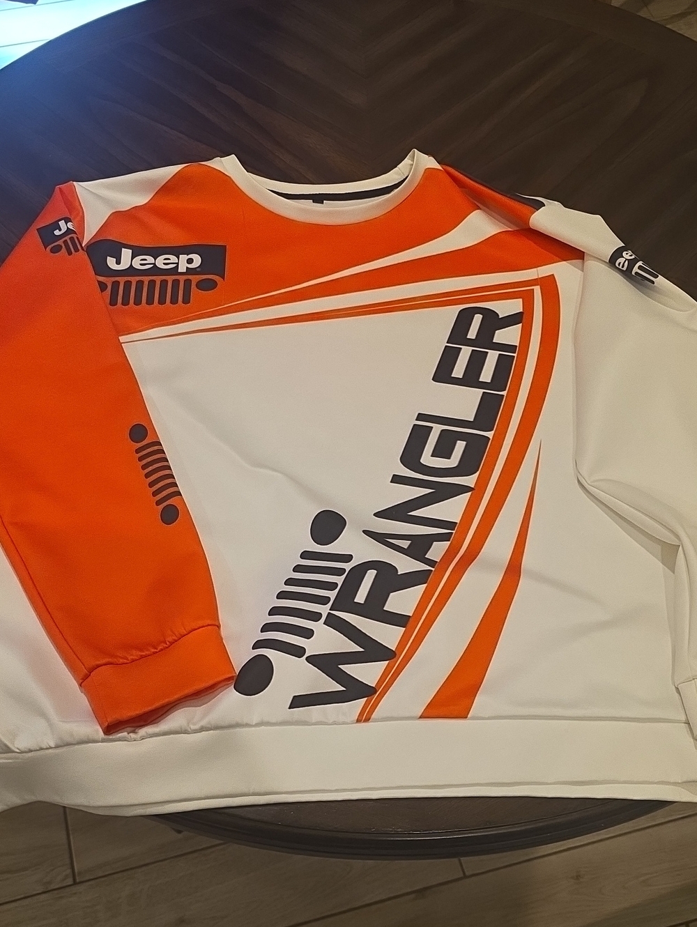 Jeep White and Orange Wrangler Graphic Sweatshirt